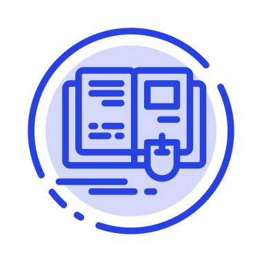 Kitap, Eğitim, Bilgi, Fare Mavisi Noktalı Çizgi Simgesi