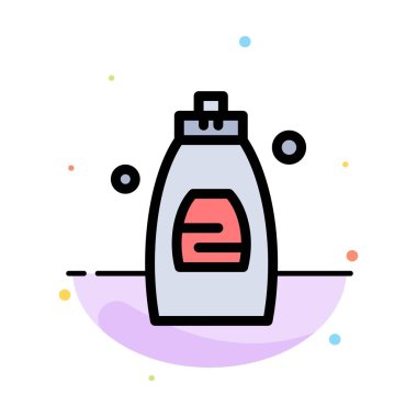 Banyo, Temizleme Jeli, Duş, Sabun Soyut Düz Renk Simgesi Şablonu