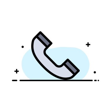 Çağrı, telefon, telefon Iş düz çizgi dolu simge vektör ba