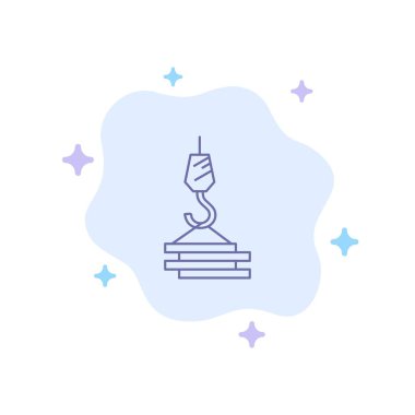 Vinç, Bina, İnşaat, Liman, Abstrac Hook Mavi Simge