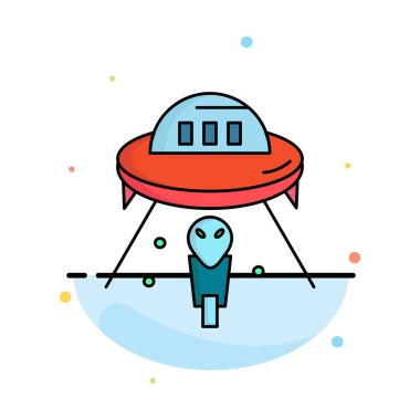 alien, uzay, ufo, uzay gemisi, mars Düz Renk Simge Vektör