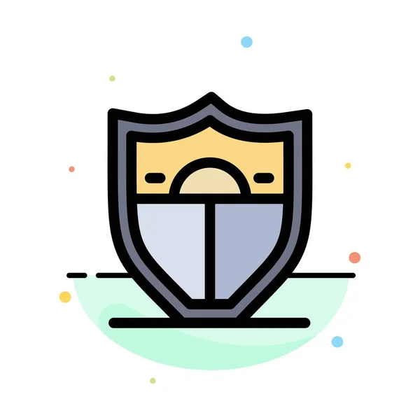 Escudo, Seguridad, Motivación Plantilla de icono de color plano abstracto — Vector de stock
