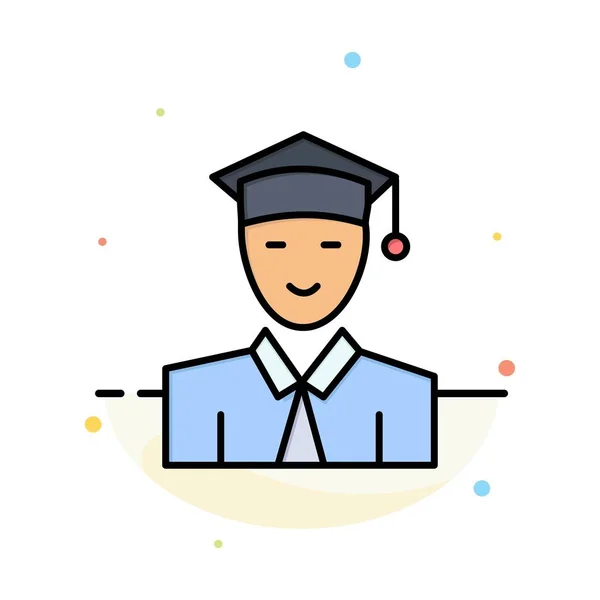 Étudiant, Éducation, Diplômé, Apprentissage Résumé Flat Color Icon — Image vectorielle