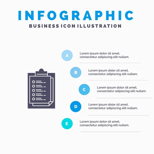 Notepad, Report Card, Result, Presentation Solid Icon Infographi — Stock Vector