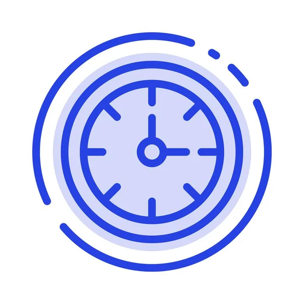 Συναγερμός, ρολόι, χρονόμετρο, ώρα μπλε εικονίδιο διακεκομμένη γραμμή — Διανυσματικό Αρχείο