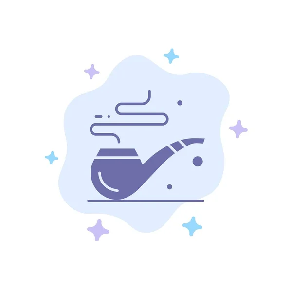 Pijp, rook, St. Patrick, buis blauw pictogram op abstracte Cloud Backg — Stockvector