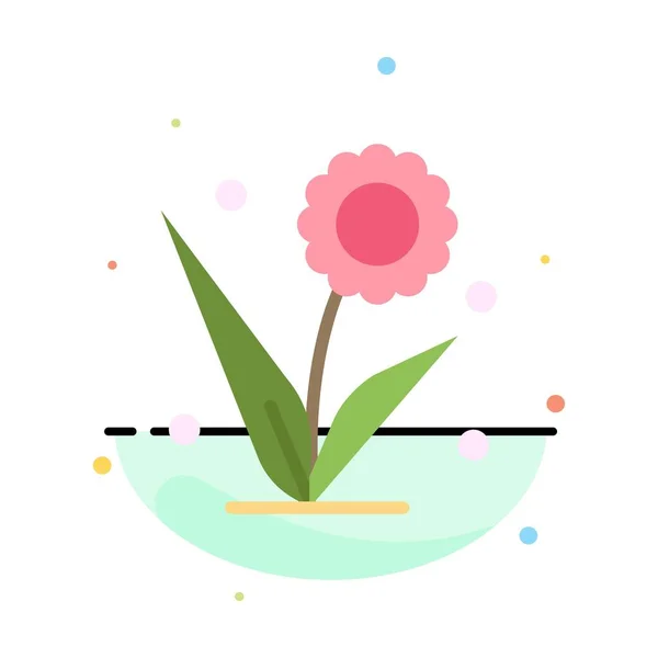 Flora, blommig, blomma, natur, våren abstrakt platt färg ikon T — Stock vektor