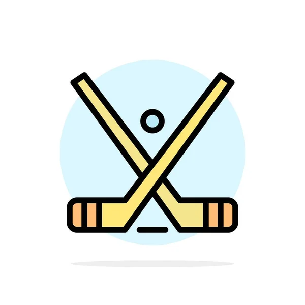 Emblema, hockey, hielo, palo, palos Fondo del círculo abstracto Fl — Vector de stock