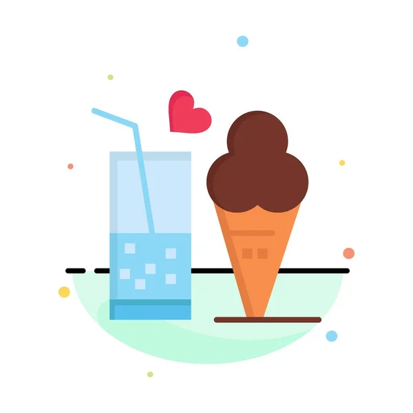 Plantilla de logotipo de negocio de cono, Comida, Jugo, Vidrio, Helado. Plano — Vector de stock