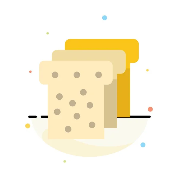 Bread, Food, Education Abstract Flat Color Icon Template — Stock Vector