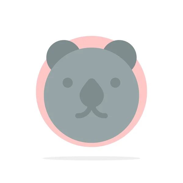 Björn, huvud, rovdjur abstrakt cirkel bakgrund platt färg ikon — Stock vektor