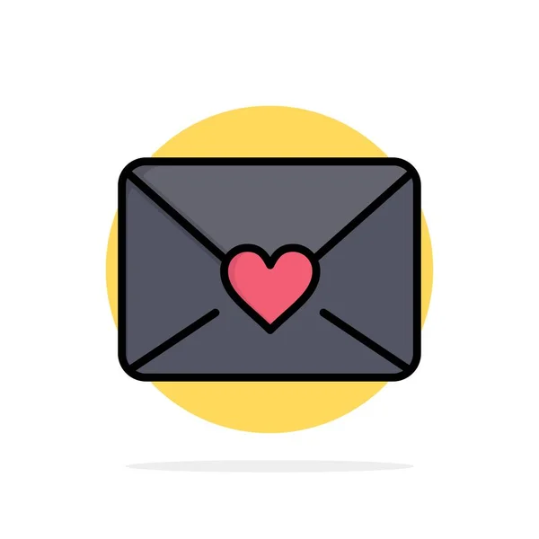 Post, Liebe, Herz abstrakter Kreis Hintergrund flache Farbe Symbol — Stockvektor