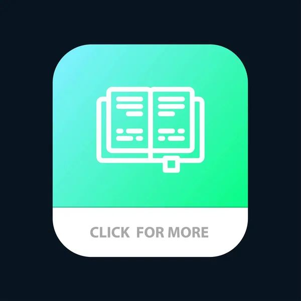 Książka, edukacja, przycisk aplikacji mobilnej wiedzy. Android i iOS li — Wektor stockowy