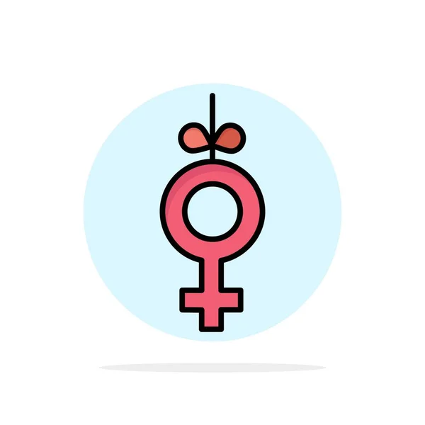 Φύλο, σύμβολο, κορδέλα αφηρημένο κυκλικό φόντο επίπεδο χρώμα ICO — Διανυσματικό Αρχείο