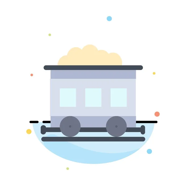 Загрязнение, поезд, транспорт Реферат Плоский цвет иконка шаблон — стоковый вектор