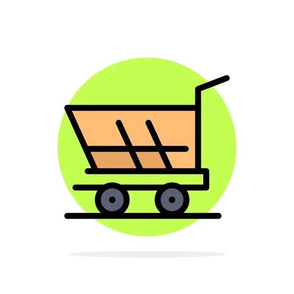 Carrito, Carro, Compras, Comprar Círculo Abstracto Fondo Plano col — Vector de stock