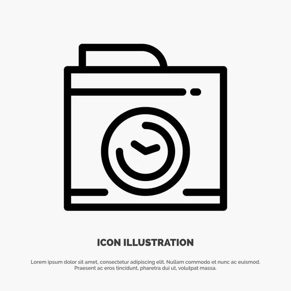 Cámara, imagen, Big Think Line Vector de iconos — Vector de stock