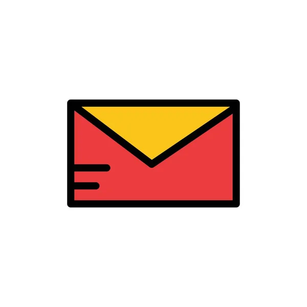 Почта, электронная почта, школьная икона плоского цвета. Векторный иконный баннер — стоковый вектор