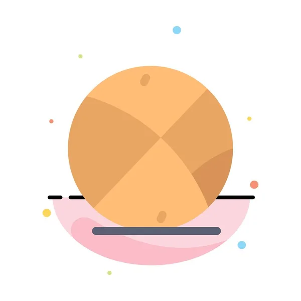 Basquete, Bola, Jogo, Educação Abstract Flat Color Icon Templ — Vetor de Stock