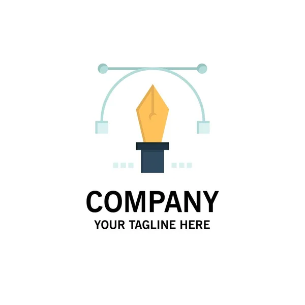 Pen, potlood, tekst, onderwijs bedrijfs logo sjabloon. Platte kleur — Stockvector