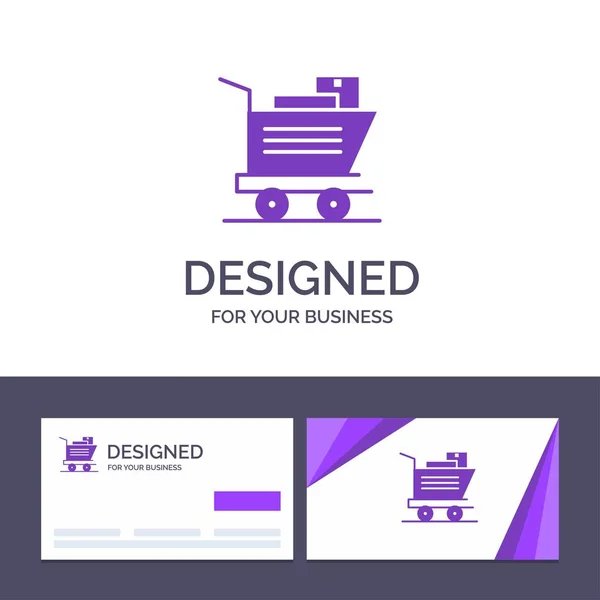 Creative visitkort och logo typ mall cart, shopping, korg — Stock vektor