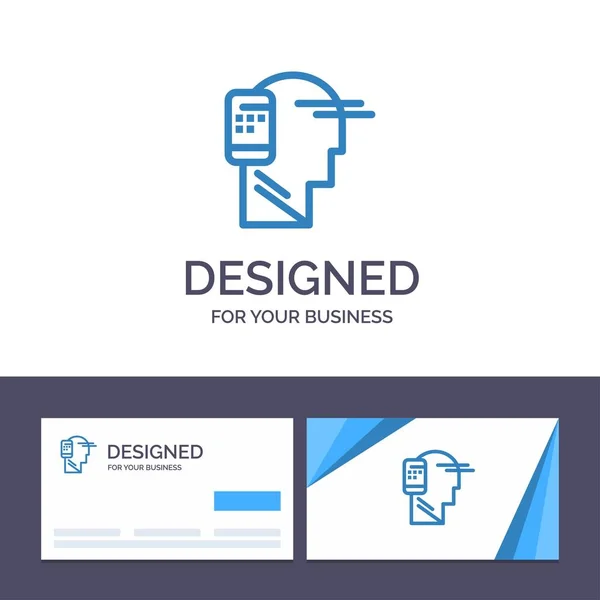 Modèle de carte de visite créative et logo Communication, Connecte — Image vectorielle