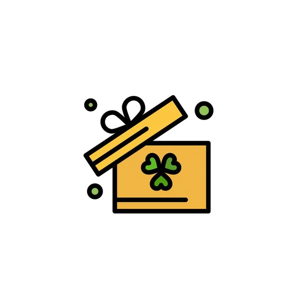 Present, Box, Irland Business logo typ mall. Platt färg — Stock vektor