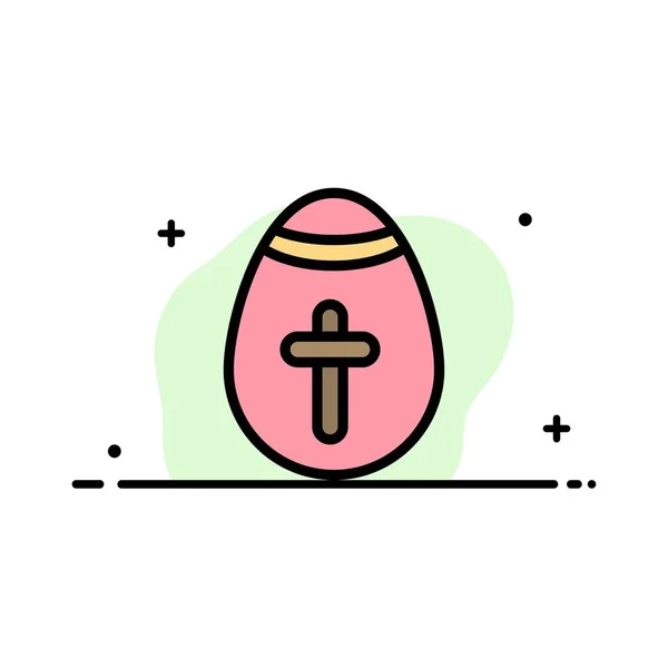 Huevo de Pascua, Huevo, Vacaciones, Vacaciones Línea plana de negocios llena Ic — Vector de stock