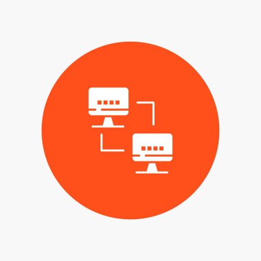 Bilgisayar, Ağ, Bilgisayar, Bilgisayarlar beyaz glyph simgesi