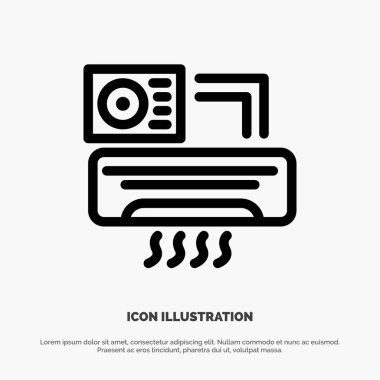 Hava, hava-koşul, AC, Oda vektör çizgi simgesi