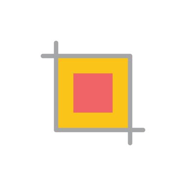 Kırpma, Araç, Düz Renk Simgesi dönüştürün. Vektör simgesi afiş Templ