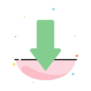 Ok, oklar, aşağı, Indir soyut düz renk simge şablonu