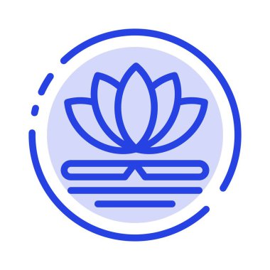 Çiçek, Spa, Masaj, Çin Mavi Noktalı Çizgi Hattı Simgesi