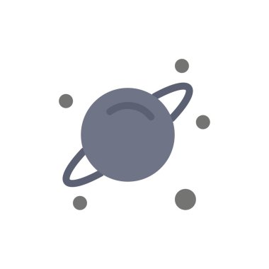 Gezegen, Bilim, Uzay Düz Renk Simgesi. Vektör simgesi afiş Temp