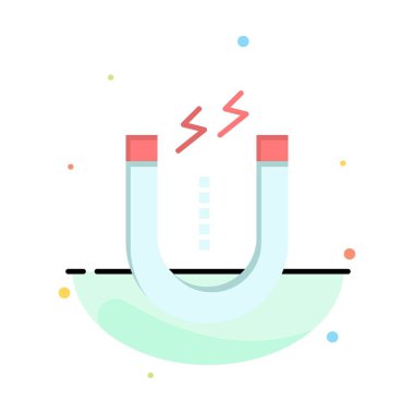 Mıknatıs, Çekme, Çekme, Araç Soyut Düz Renk Simgesi Templ