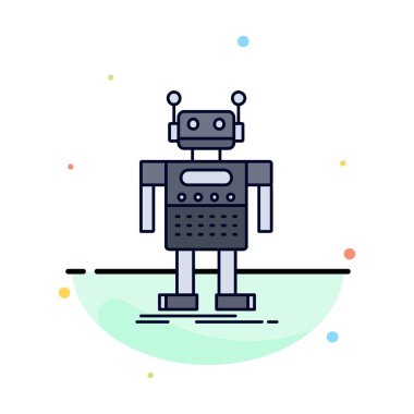 robot, Android, yapay, bot, teknoloji Düz Renk Simge Vect