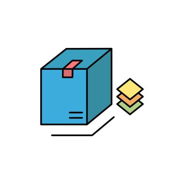 Kutu, sürpriz, ambalaj, paket düz renk simgesi. Vektör simgesi yasağı