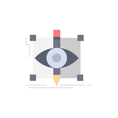 tasarım, taslak, çizim, çizim, görsel Düz Renk Simgesi Vektör