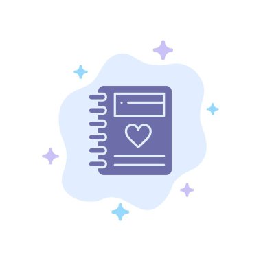 Not Defteri, Aşk, Kalp, Soyut Bulut Backg Üzerinde Düğün MaviSi Simgesi