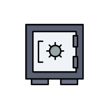 Kilit, dolap, güvenlik, güvenli düz renk simgesi. Vektör simgesi yasağı