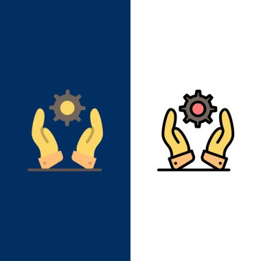 İş, Geliştirme, Modern, Çözüm Simgeleri. Düz ve Çizgi F