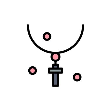 Çapraz, Paskalya, Cadılar Bayramı, Tatil, Kolye Düz Renk Simgesi. Ve