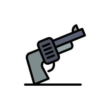 Silah, el, silah, Amerikan Yassı Renk Simgesi. Vektör simgesi afiş