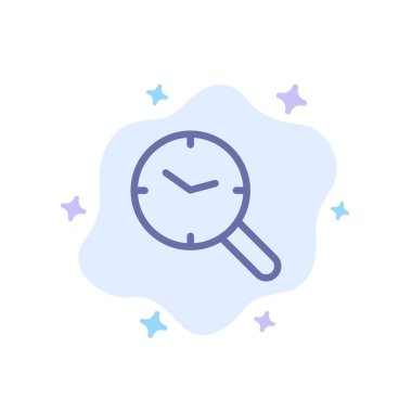 Soyut Bulut Backg'de Arama, Araştırma, İzleme, Saat MaviSi Simgesi