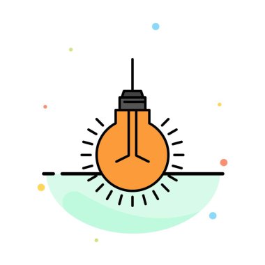 Light, Bulb, Idea, Tips, Suggestion Abstract Flat Color Icon Tem clipart