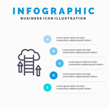 Bulut, İndirme, Yükleme, Veri, Sunucu Hattı simgesi ile 5 adım önceden