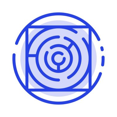 Labirent, Harita, Labirent, Strateji, Desen Mavi Noktalı Çizgi Ic