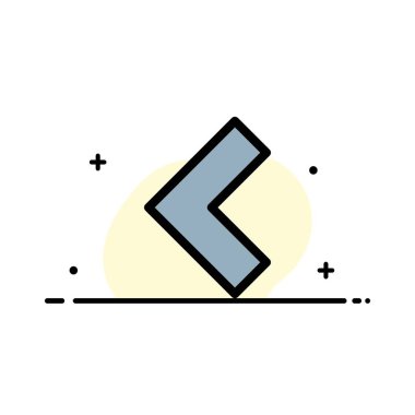 Ok, geri, sol Iş düz çizgi dolu simge vektör Banner 