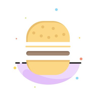 Burger, Fast food, Fast, Food Abstract Flat Color Icon Şablonu