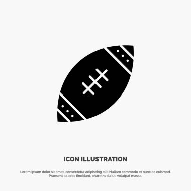 Amerikan, Top, Futbol, Nfl, Rugby katı Glyph Icon vektör